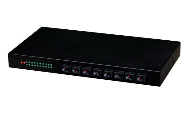 8-Port POF Ethernet Switch, Gigabit Capability, OptoLock and RJ45 Ports-0