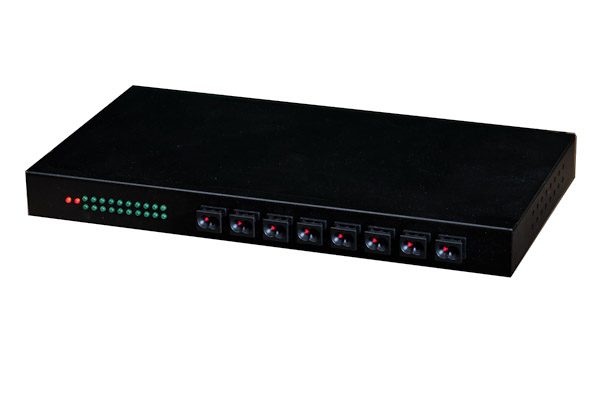 8-Port POF Ethernet Switch, Gigabit Capability, OptoLock and RJ45 Ports