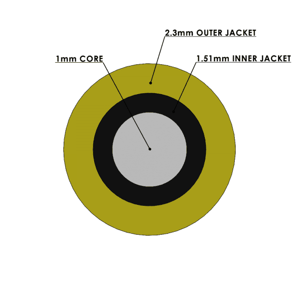 ESKA™ Premier 1.0 x 2.3mm Simplex Cable Yellow PE Jacket Double Jacket, Sold Per Meter - Image 3