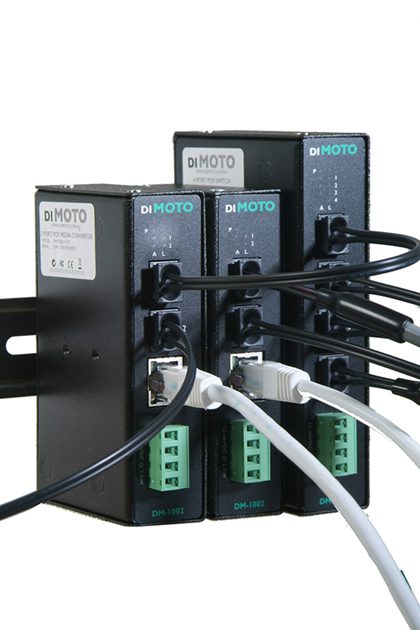 Ethernet Media Converter, 2 Port, Industrial-Grade, Copper to POF, OptoLock® Connectors-2135