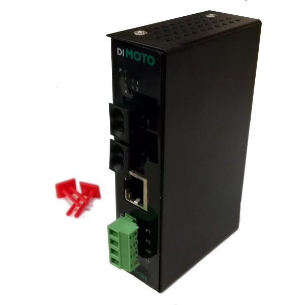 Ethernet Media Converter, 2 Port, Industrial-Grade, Copper to POF, OptoLock® Connectors-6877