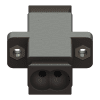 Bare Fiber Duplex Bulkhead/Coupler, 1.5 mm Jacket Size, Color Black-8732