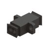 Bare Fiber Duplex Bulkhead/Coupler, 1.5 mm Jacket Size, Color Black-0