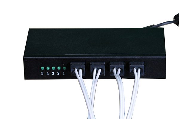 5-Port POF Ethernet Switch, OptoLock and RJ45 Ports-6896