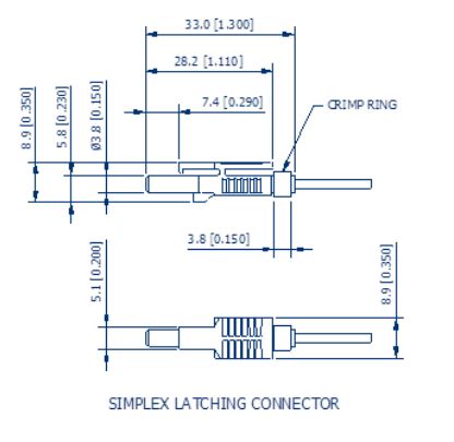 RedLink® Simplex Latching Connector, 1.0mm x 2.2mm, Versatile Link Compatible, Gray-6824