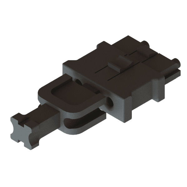 PN F07, Toslink® duplex, one piece connector, With Handle, Use with duplex fiber 1mm x 2.2mm-8621