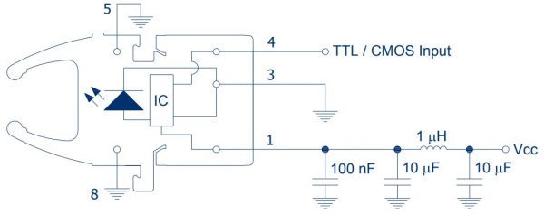 RedLink Transmitter, 10 MBd, Horizontal, Inverting, Dual Voltage-6548